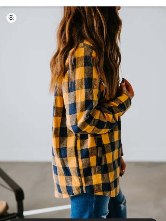 Jackets & Blazers - Lauriebelles Yellow and Navy Plaid Shacket